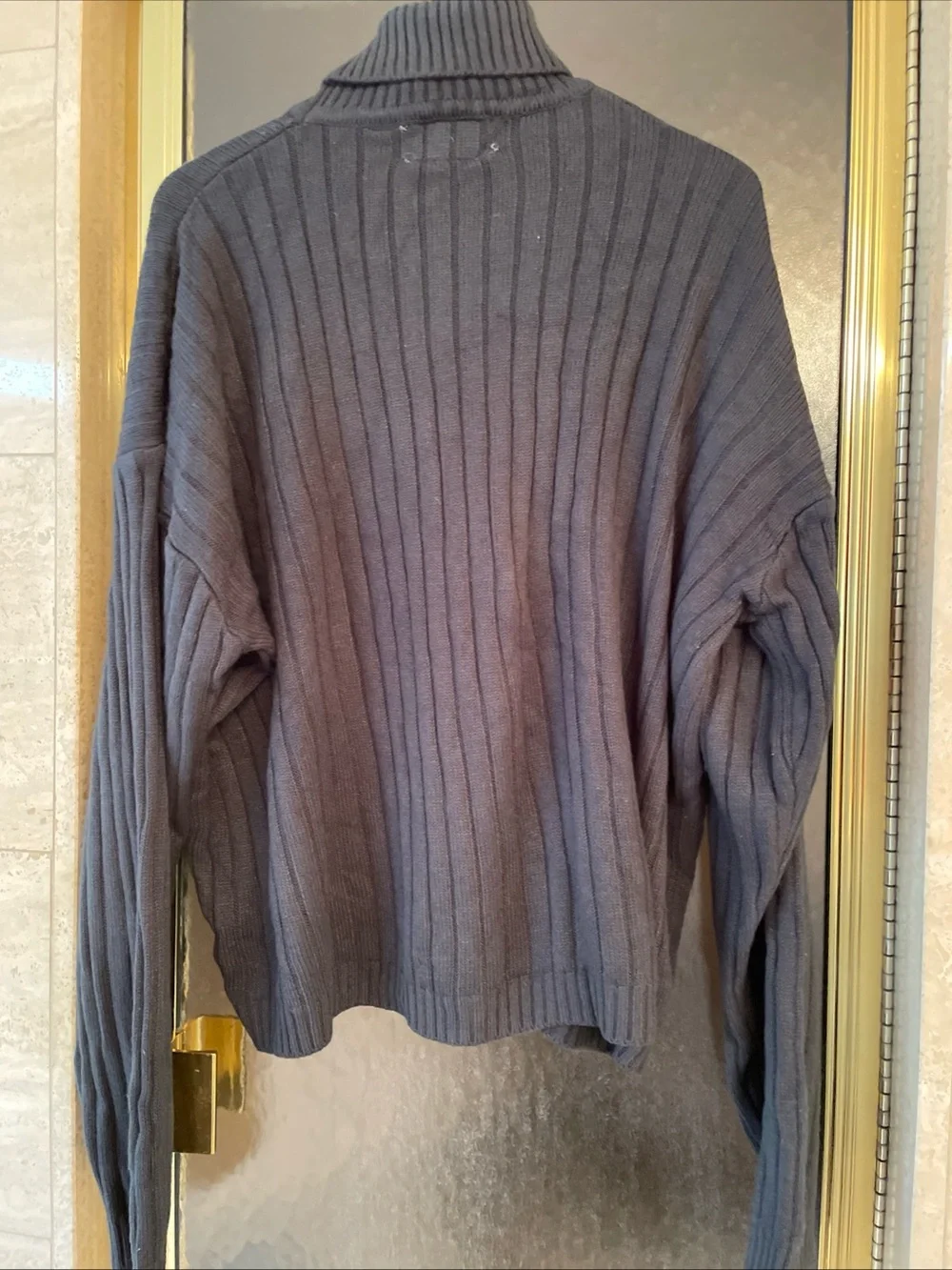 VTG Polo By Ralph Lauren Dark Gray Ribbed Turtleneck Long Sleeve Sweater 2XL